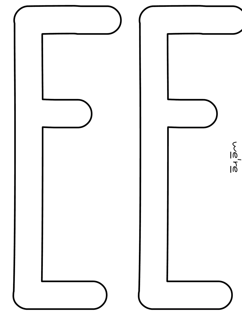 Two large letter E cutouts for the word “we're” in the printable October classroom door decoration