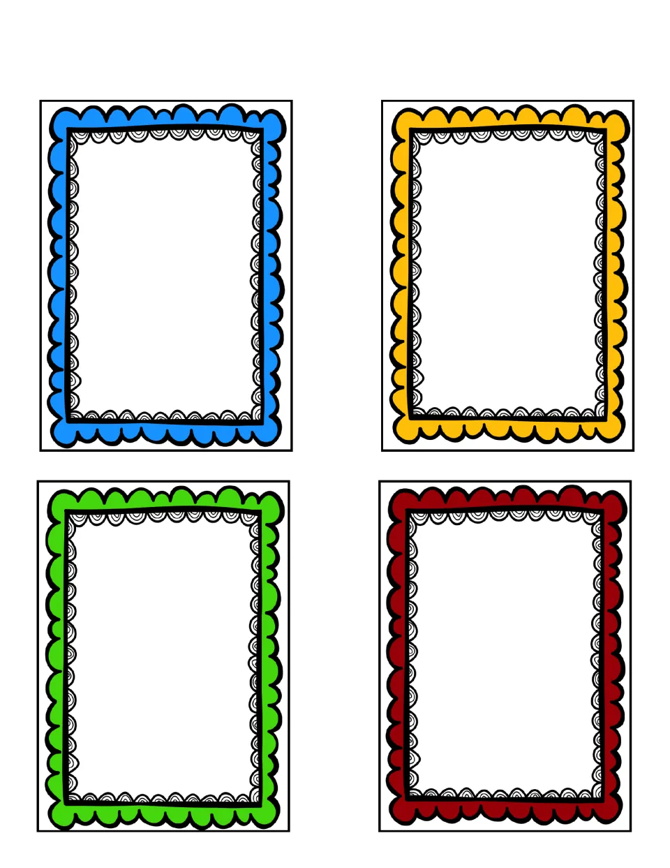 Four blank holiday cards for adding more October holidays; the page can be copied as many times as needed
