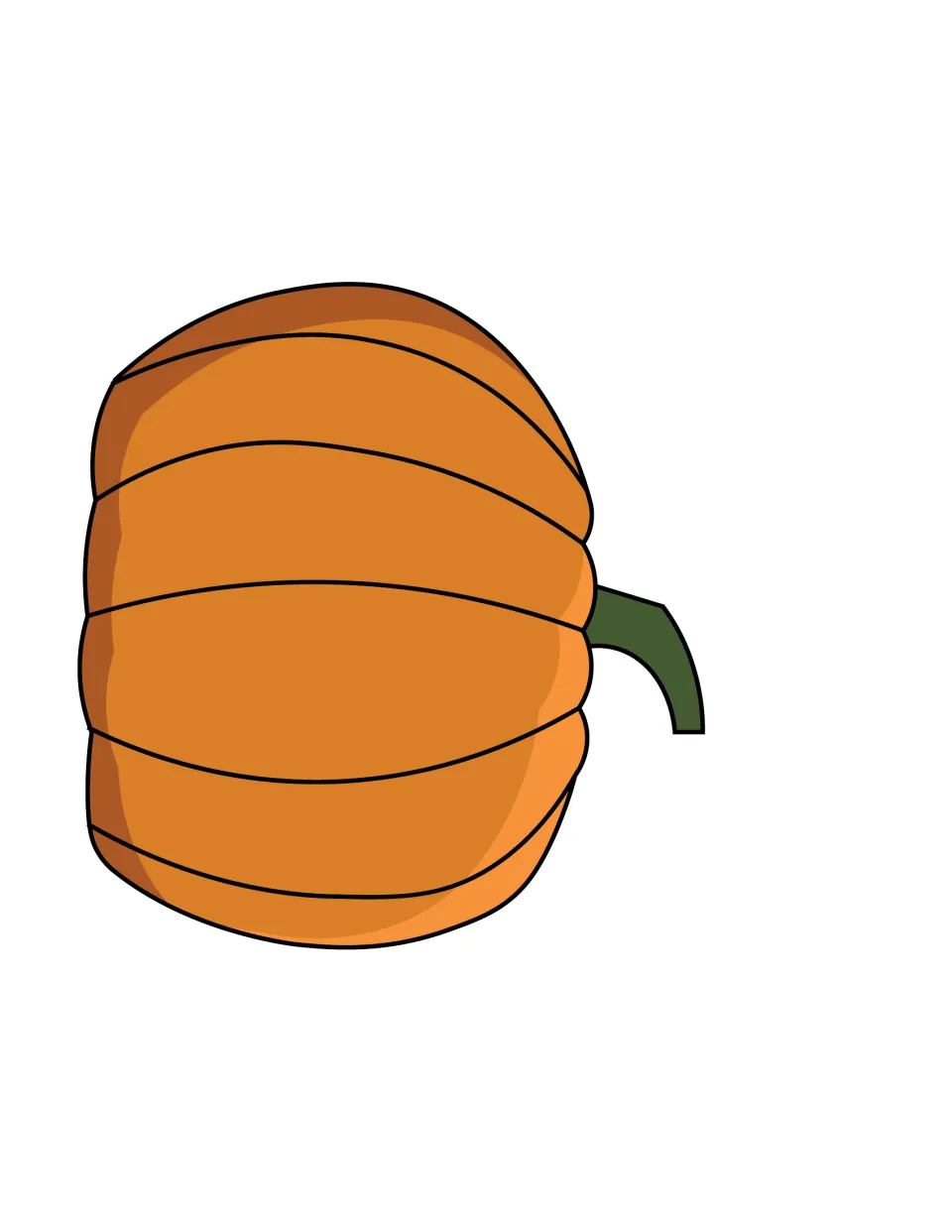 Orange pumpkin base with a green stem for assembling the classroom Reward Buddy as students earn pieces