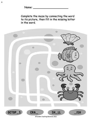 "Octopus" Worksheet Packet – sample page 4