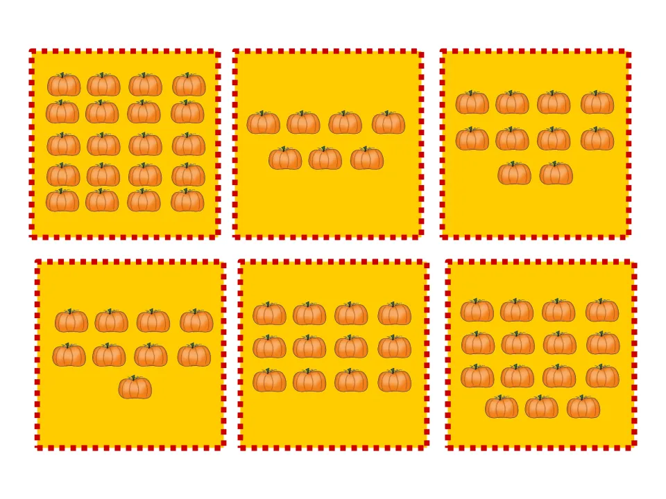 Sorting cards 7–12 of 18 show groups of 20, 7, 10, 9, 12, and 15 pumpkins to classify as odd or even