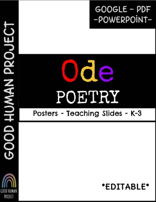 Ode Poetry Writing – Posters + Graphic Organizers – cover
