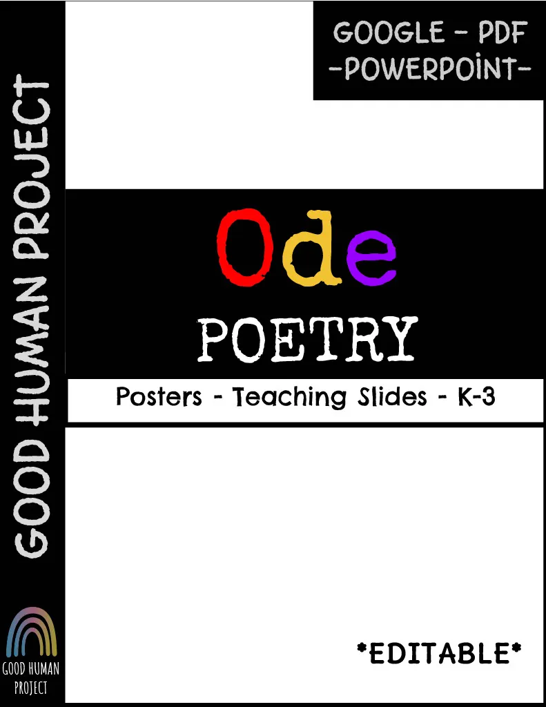 Ode Poetry Writing – Posters + Graphic Organizers – cover