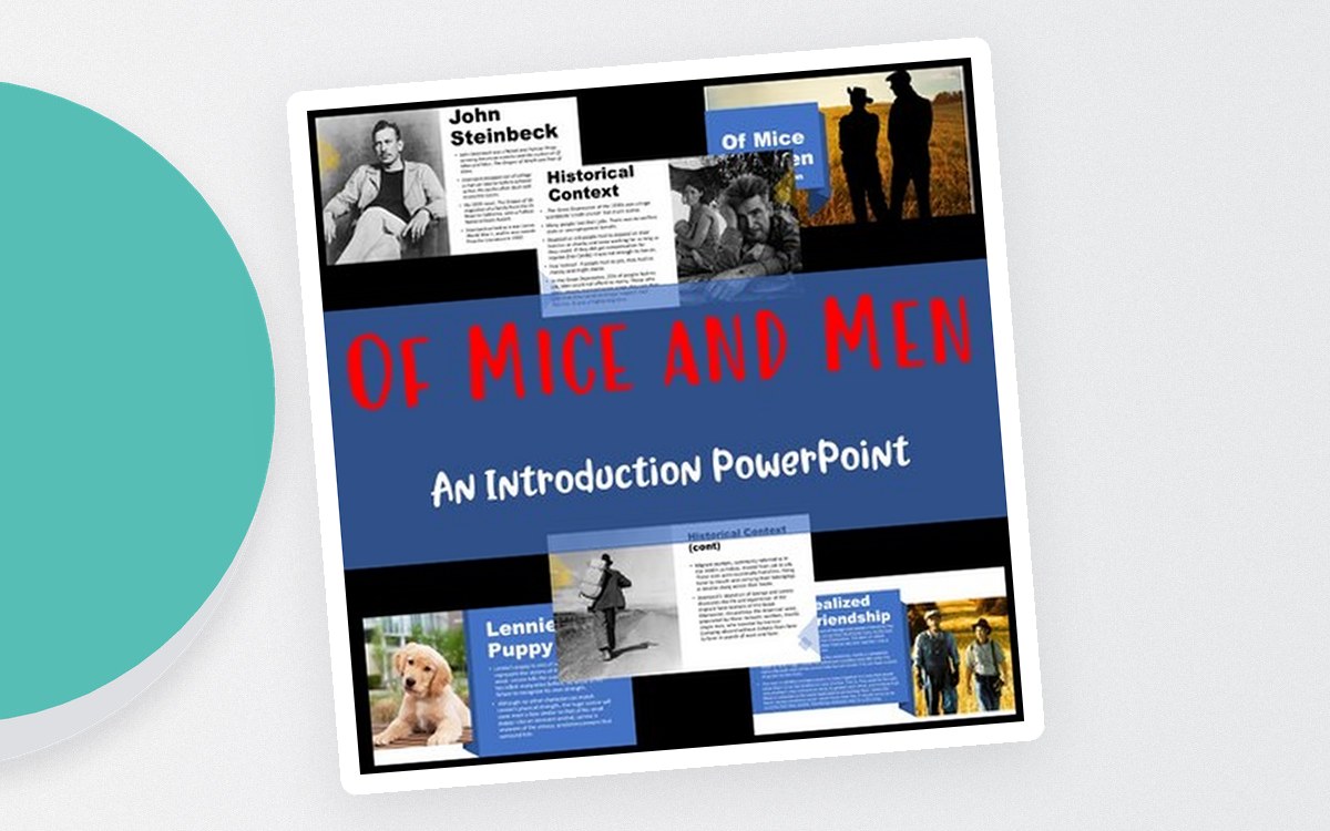 Of Mice and Men Introduction PowerPoint preview: John Steinbeck biography overview
