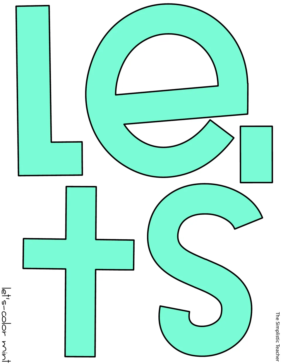 Mint-colored letter cutouts and an apostrophe spell “Let's” for the holiday bulletin board display phrase