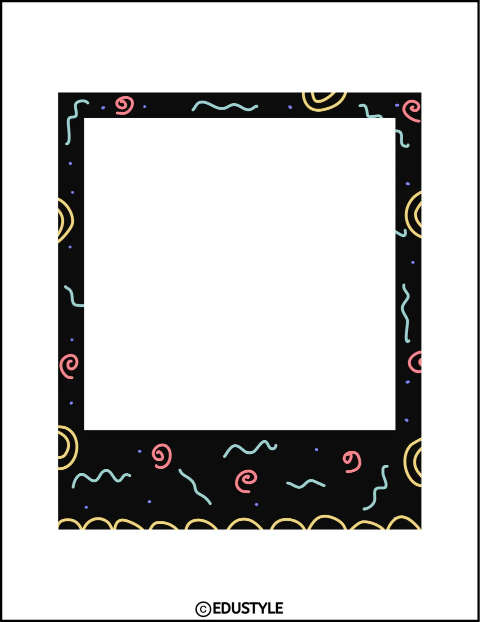 Smaller photo frame template on page 153 for adding a printed student photo to the end-of-year display
