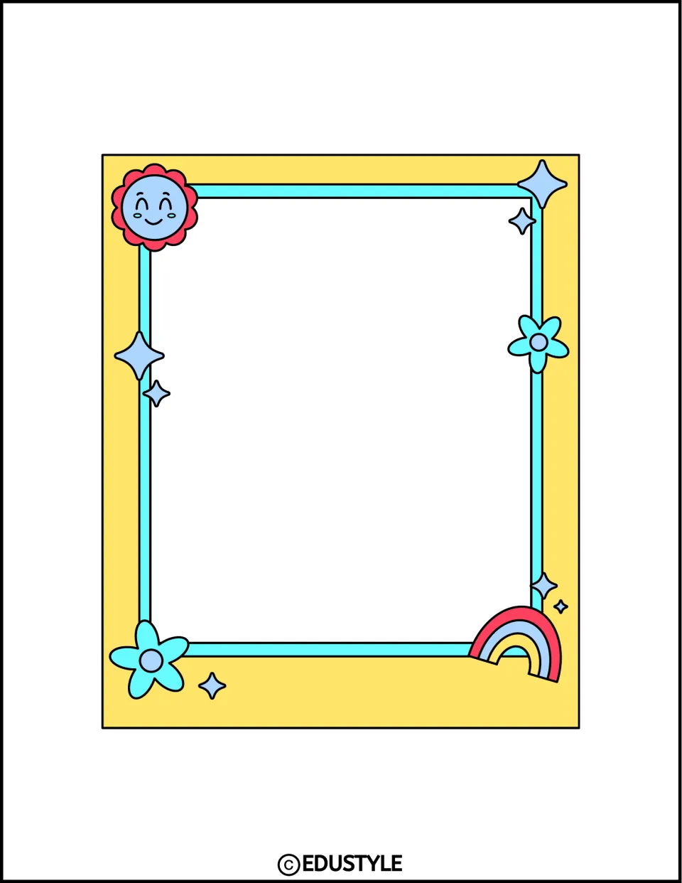 Smaller yellow photo frame for adding a personal photograph to the kit's end-of-year memories display