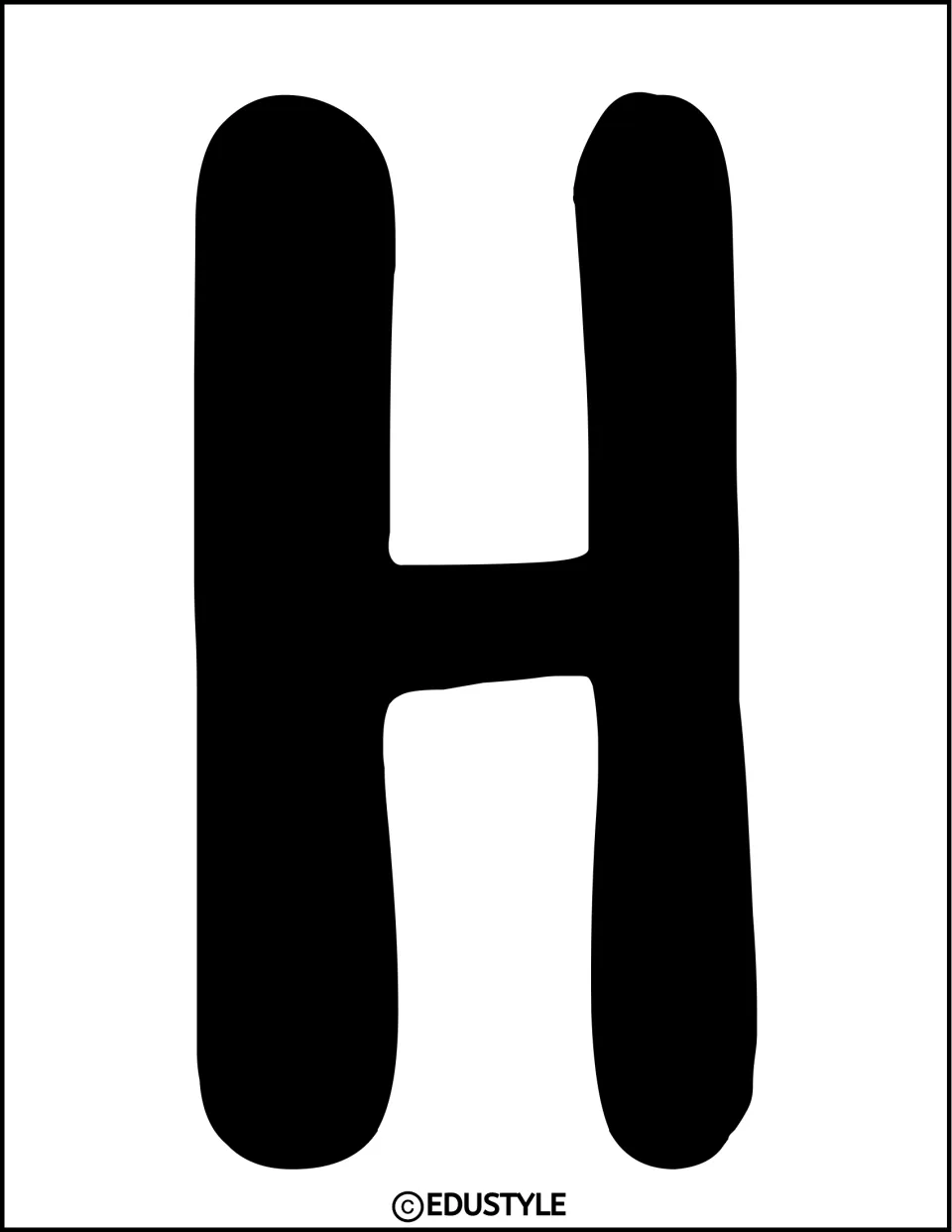 Solid black uppercase H, one of the display letters in the end-of-year memories bulletin board and door decor kit