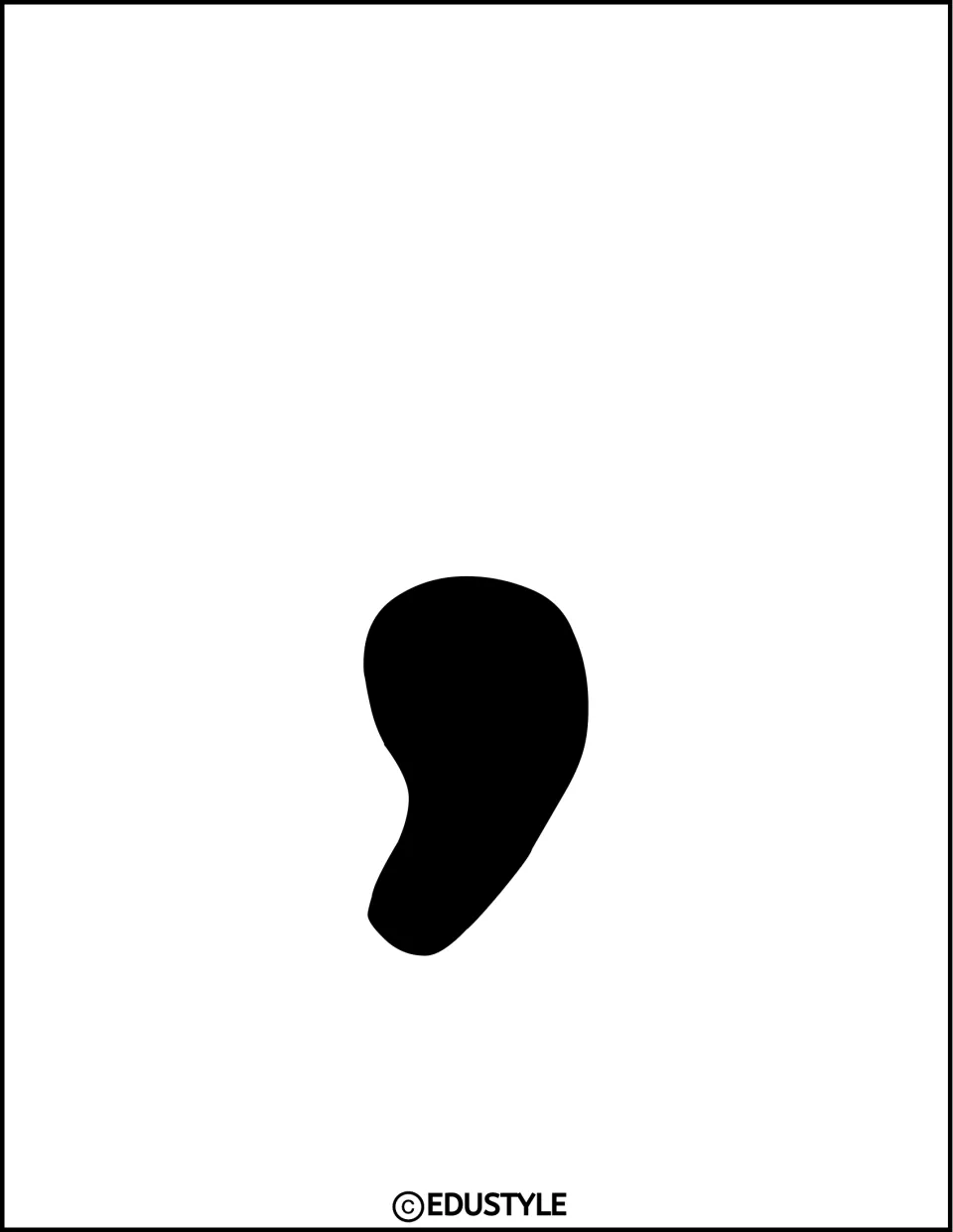 Solid black comma, a cut-out punctuation piece for the graduation bulletin board and door decor kit