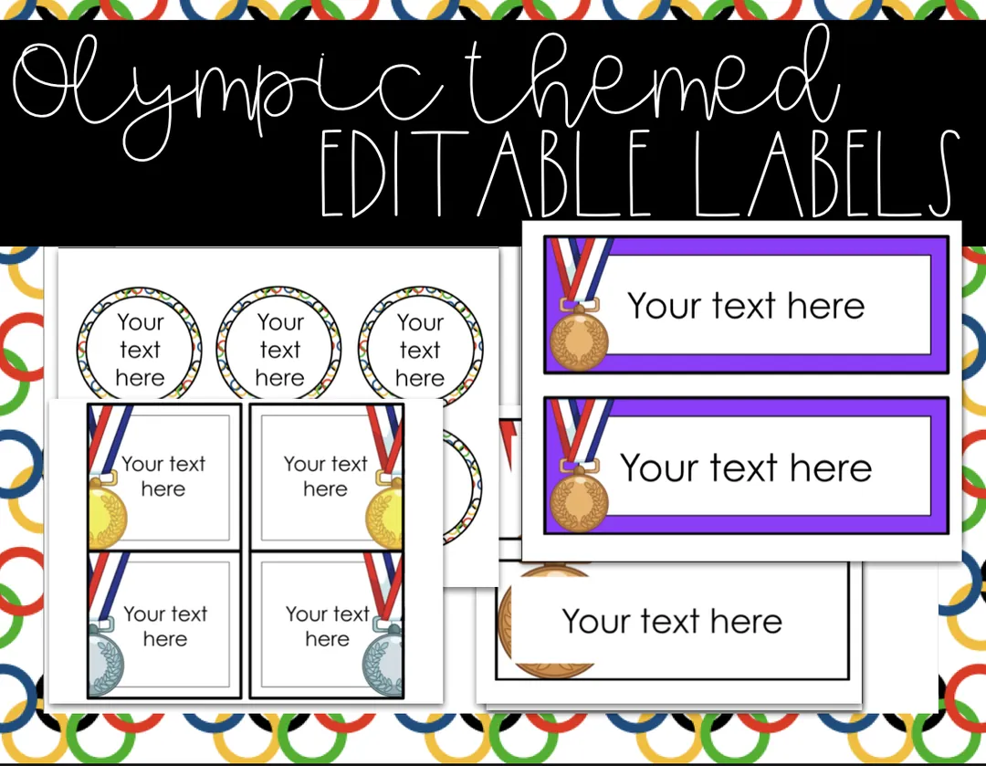 Olympic Themed Editable Labels – cover