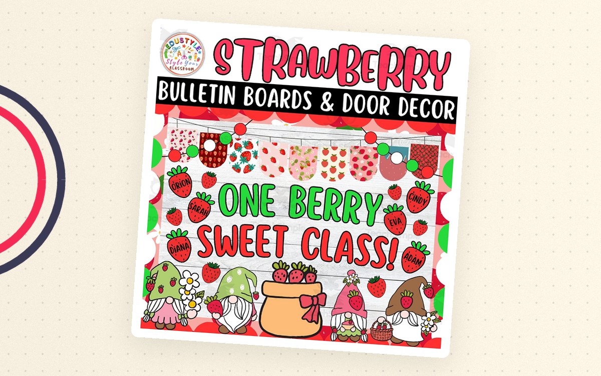 Strawberry Bulletin Board – One Berry Sweet Class preview