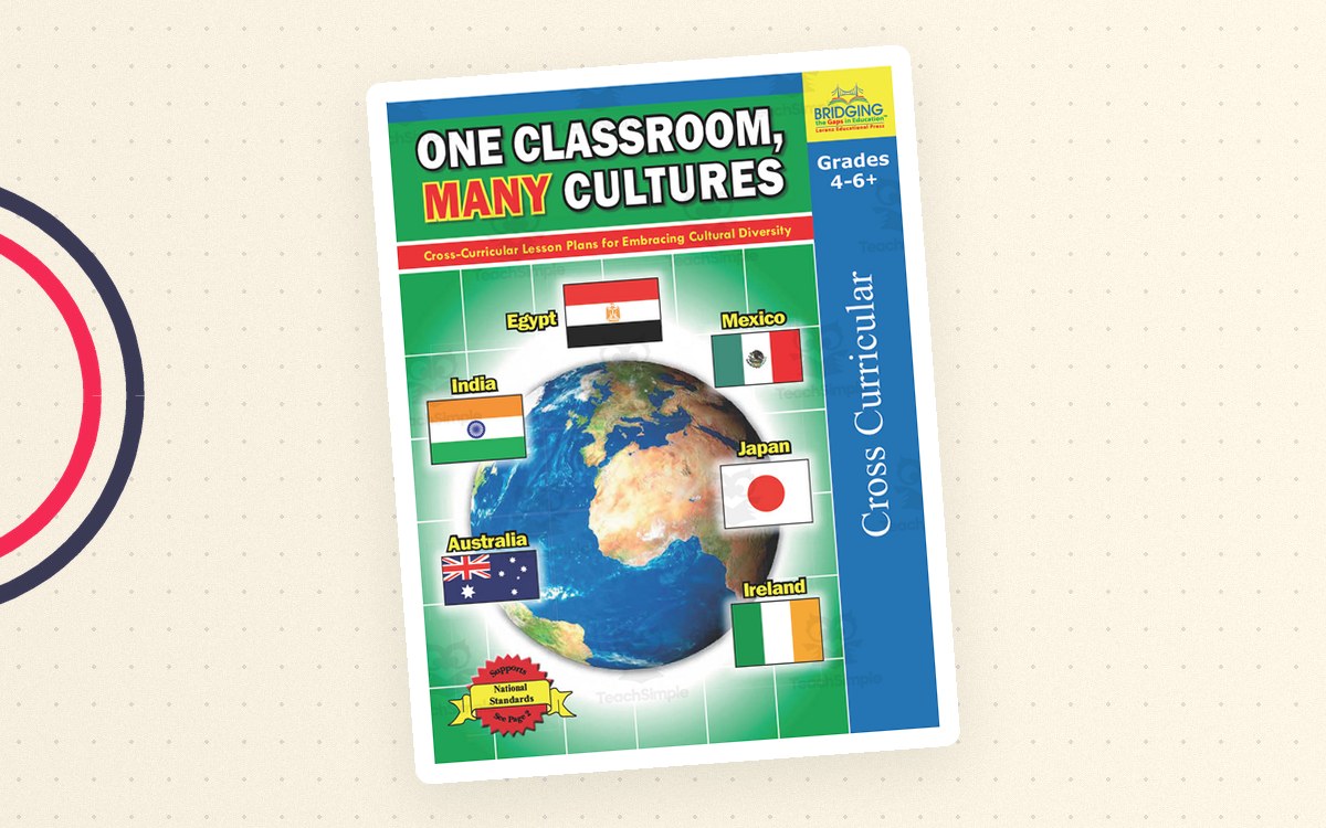 One Classroom Many Cultures cover with a globe and flags for Egypt, Mexico, Japan, Australia, and Ireland, labeled Grades 4–6.