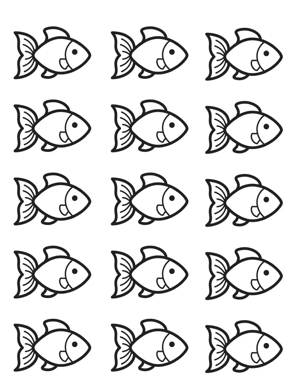 Fan-tailed fish counters: 15 large fish for students to cut out and glue in the bowl to show an addition fact