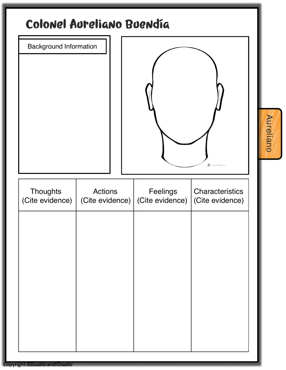Colonel Aureliano Buendía characterization: students record background and cite textual evidence of his feelings and traits