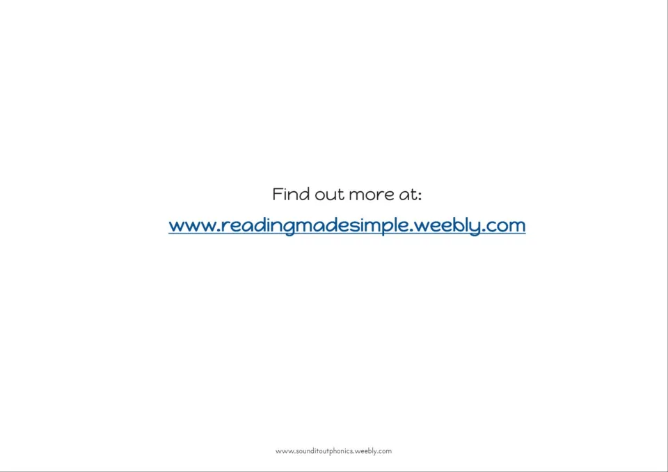 Website reference in the OO packet directs readers to readingmadesimple.weebly.com for more information