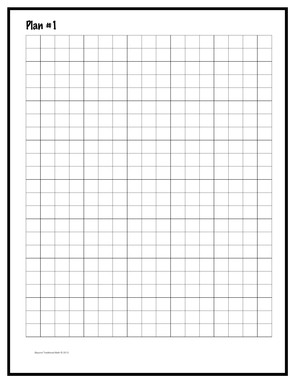 Find Your Seat Plan #1: blank scale-drawing sheet where students sketch their first classroom seating chart