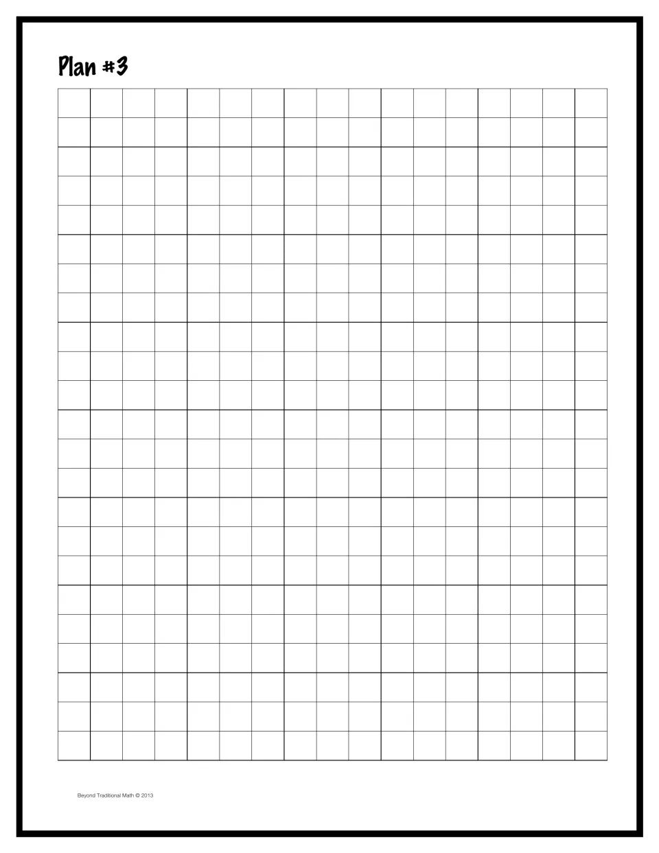 Find Your Seat Plan #3: blank scale-drawing sheet for the third layout before students pick and color the best plan
