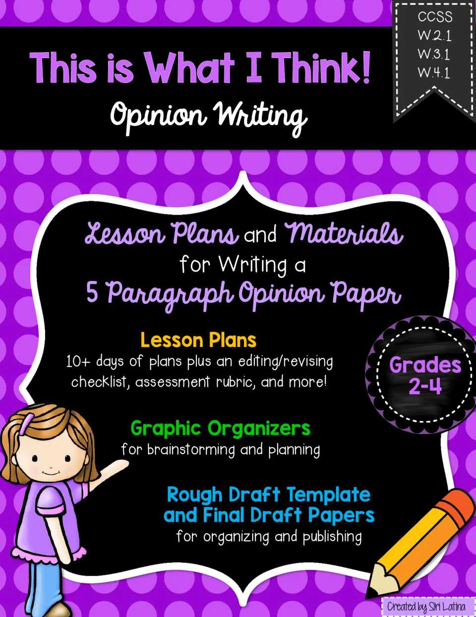 This is What I Think! cover: lesson plans, graphic organizers, rough draft template and final draft papers, Grades 2-4