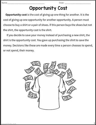 Opportunity Costs Reading Packet – Economics Unit – cover