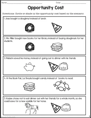 Opportunity Costs Reading Packet – Economics Unit – sample page 2
