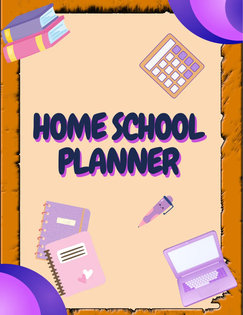 Homeschool planner cover labeled 'Home School Planner,' introducing the scheduling and planning resource