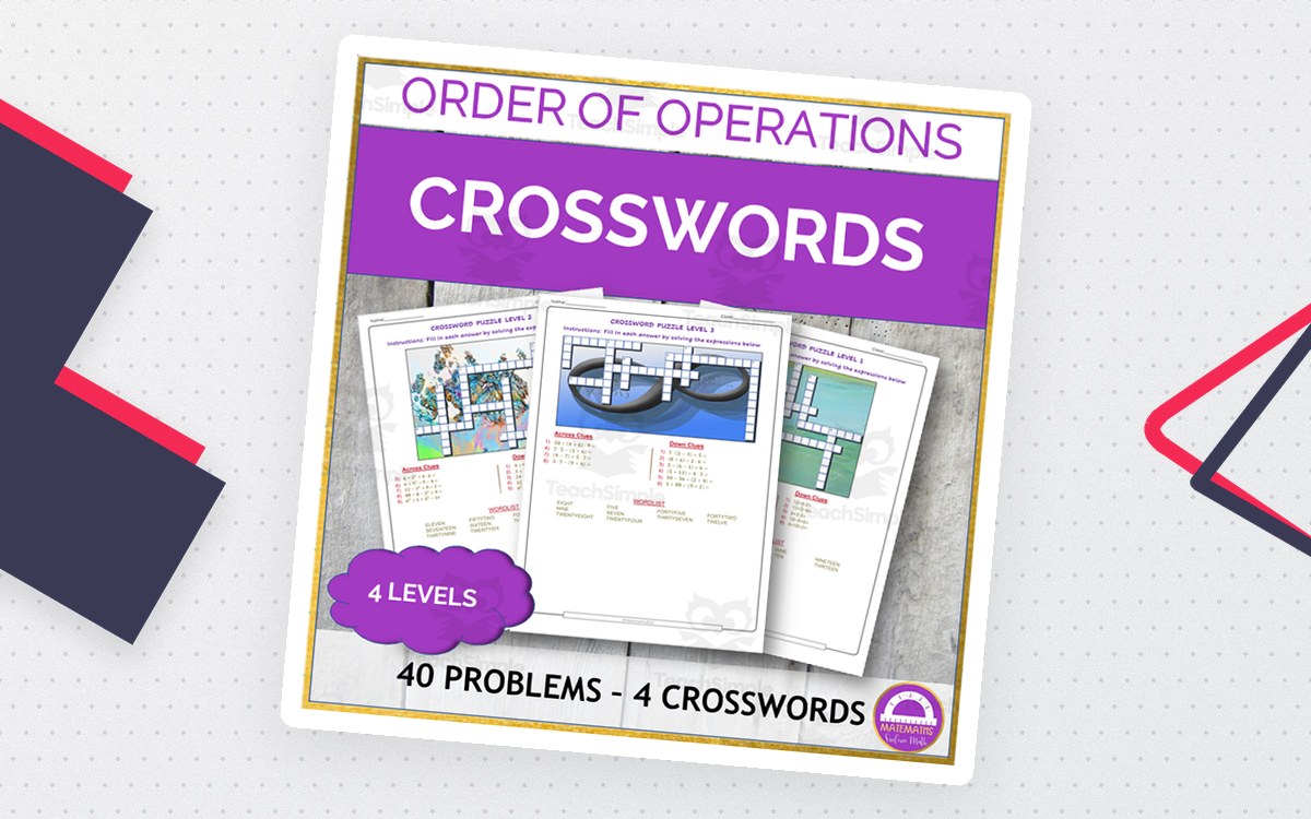 Order of Operations Crossword Puzzles for 5th and 6th-Grade Math preview