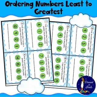 Ordering Numbers Least To Greatest Task Cards – cover