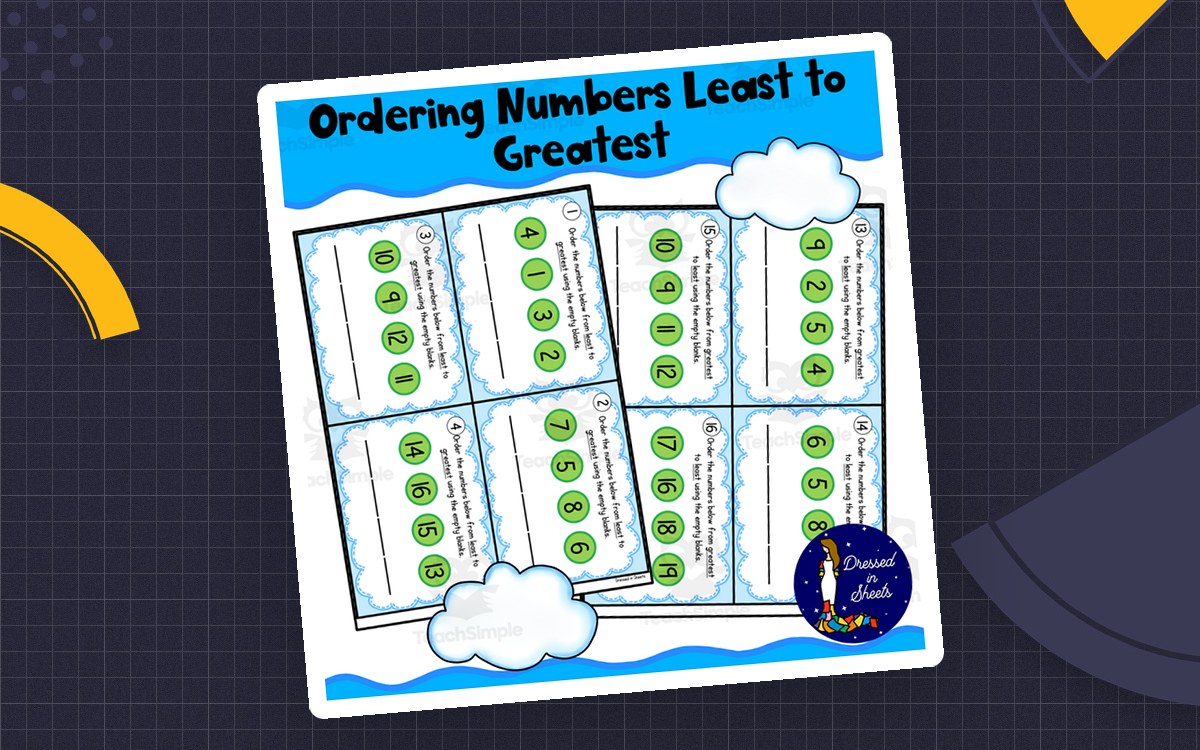 Ordering Numbers Least To Greatest Task Cards preview