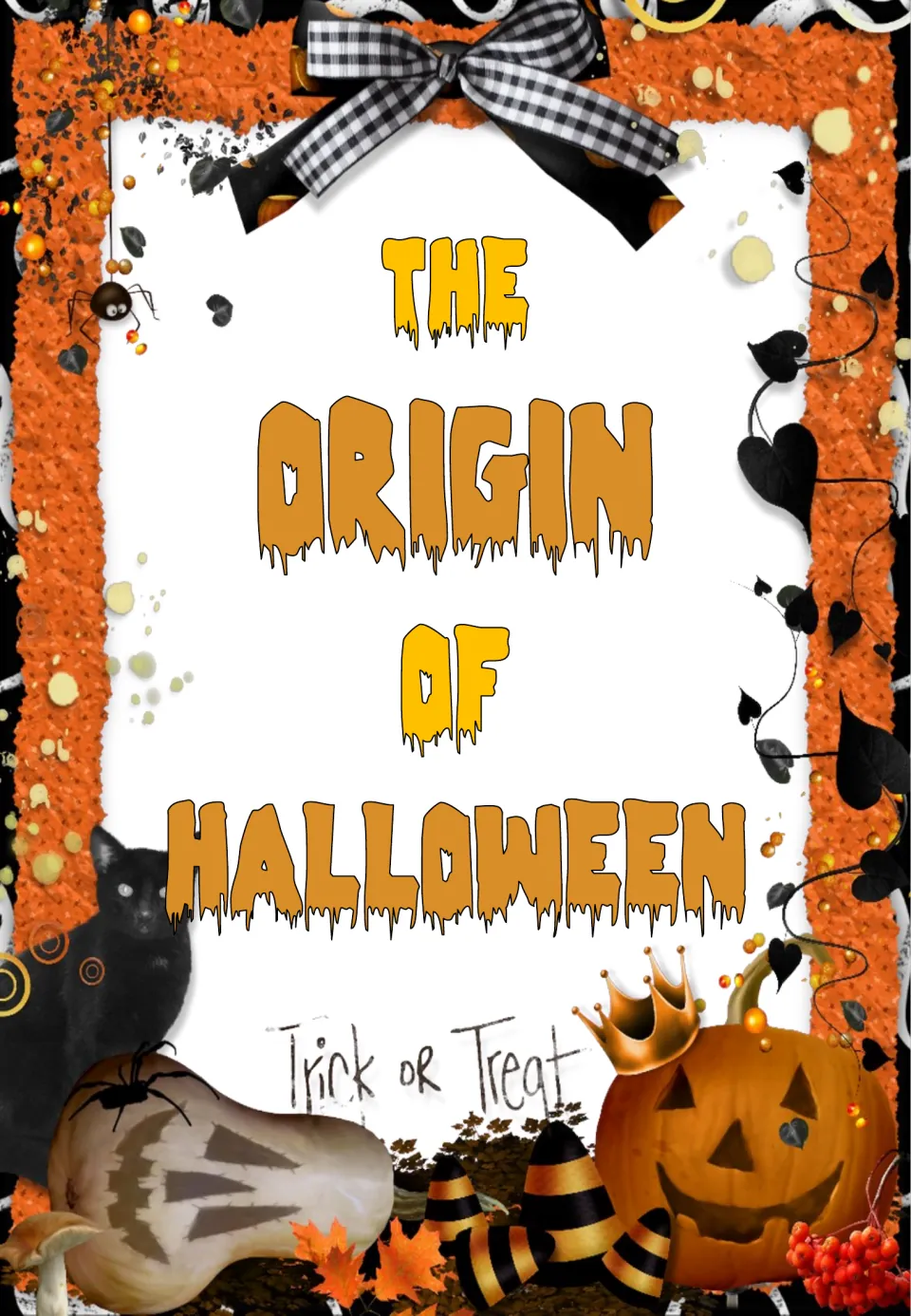 Section title page introducing the mini book's reading passage with the heading 'The Origin of Halloween'