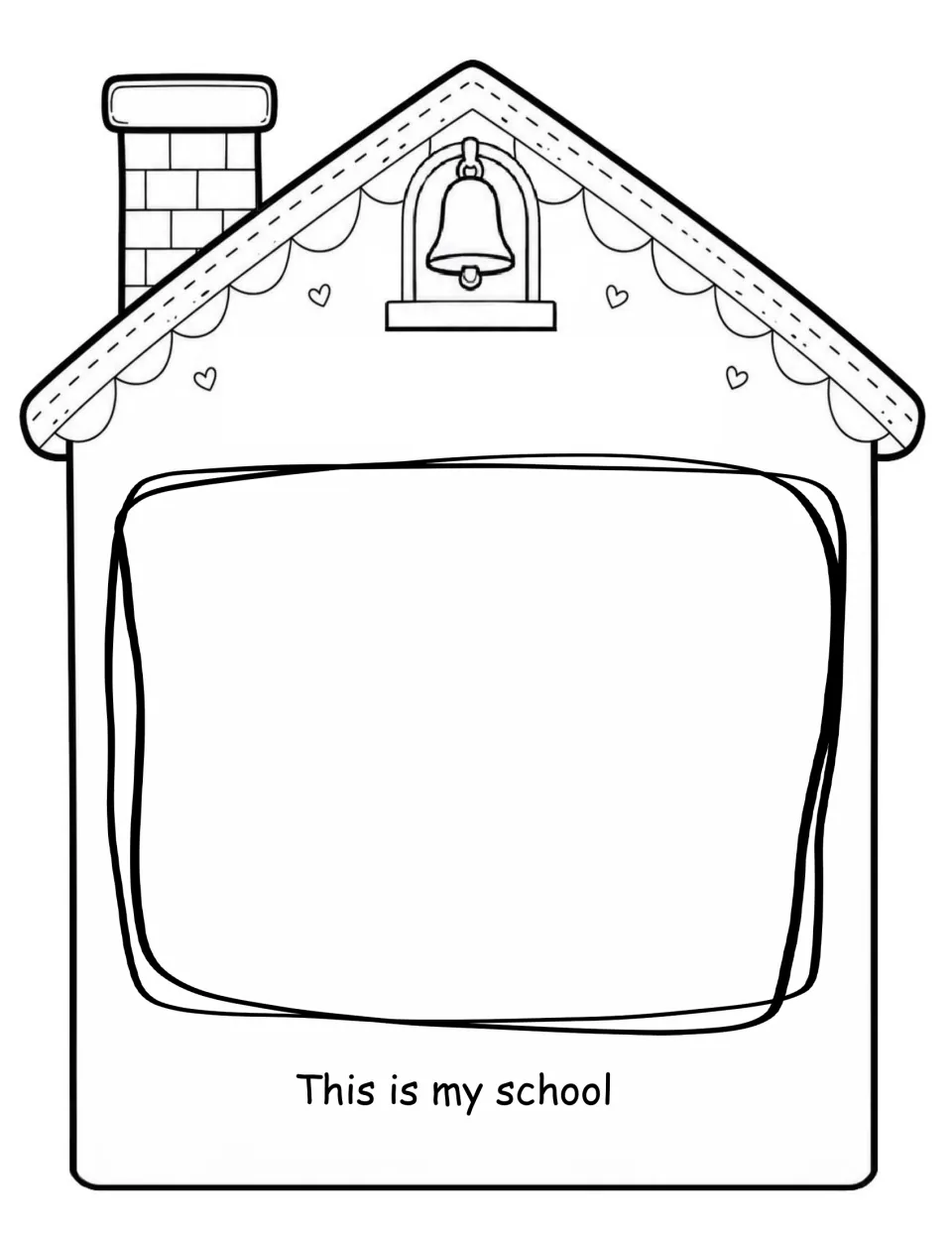 This is my school: students draw a picture of their school building above the printed sentence