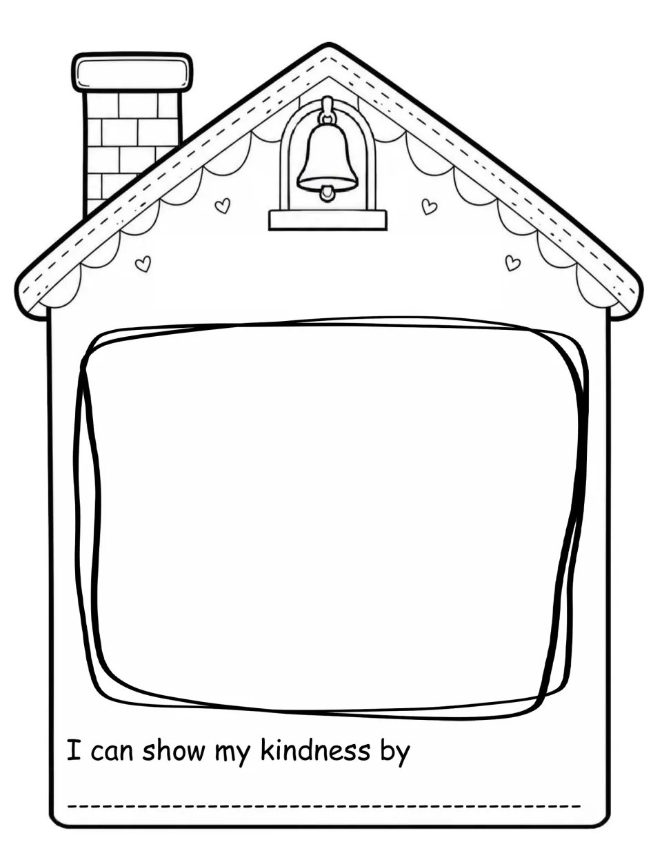 Kindness drawing and writing: students draw a way they can be kind and finish the sentence I can show my kindness by