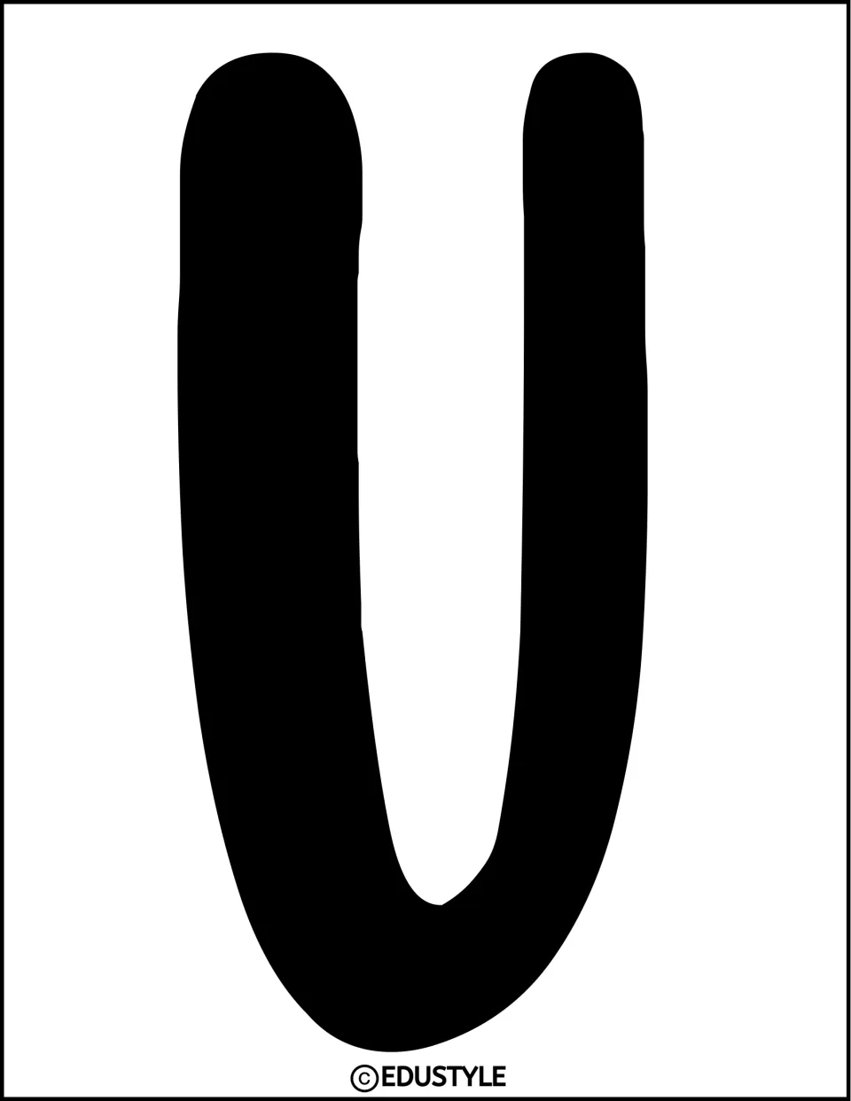 Solid black uppercase U, an individual title letter for the kit's spring bulletin board and door displays
