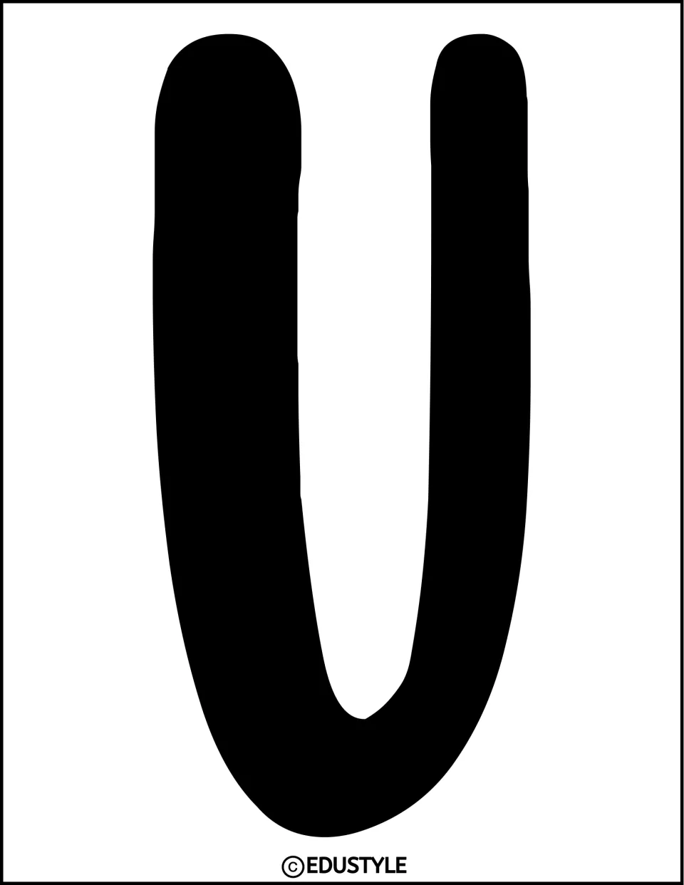 Black uppercase U for the kit's 'Our Class is Full of Cheer' Christmas bulletin board or door display title