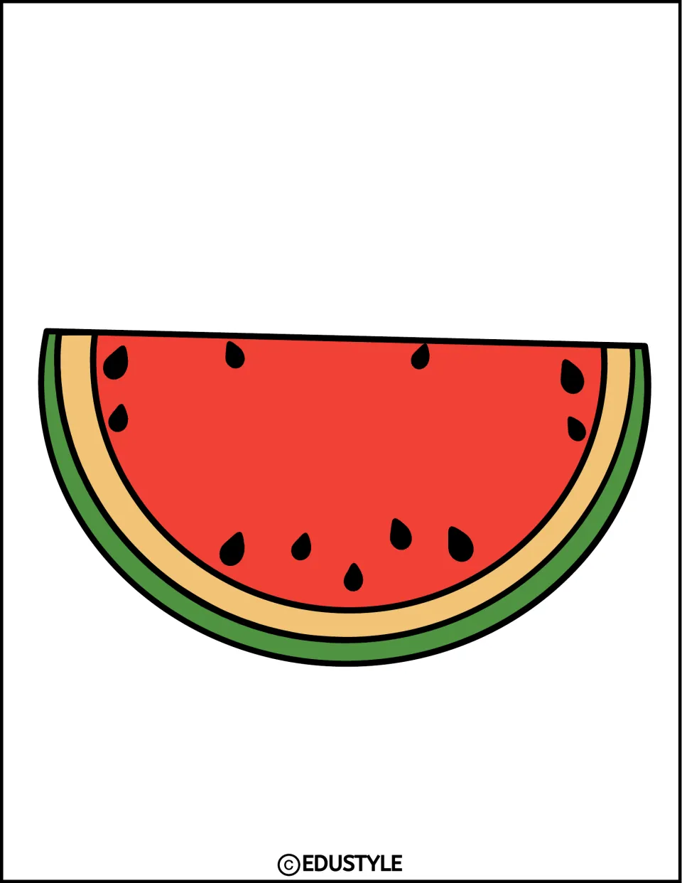 Watermelon slice cutout for the summer bulletin board and door decor kit, with red flesh and black seeds