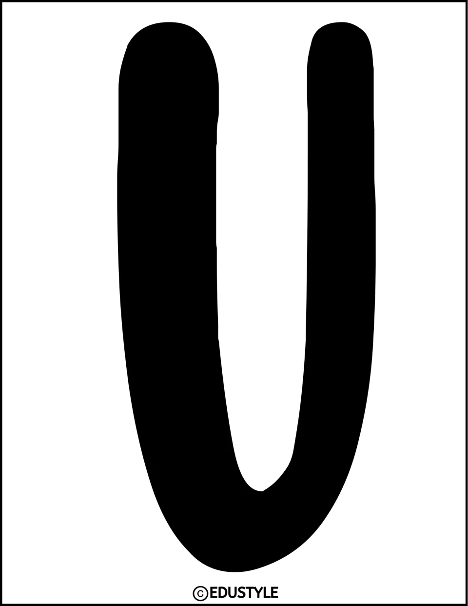 Display letter U in solid black, one of the individual letters in the Cowboy Christmas classroom decor kit