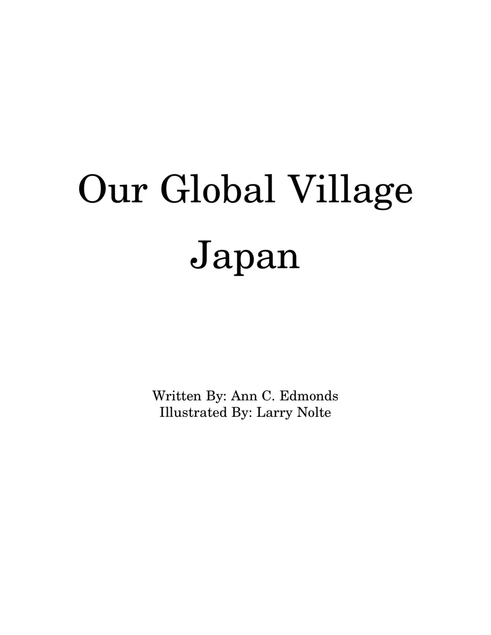 Japan guide title page naming Ann C. Edmonds as the author and Larry Nolte as the illustrator