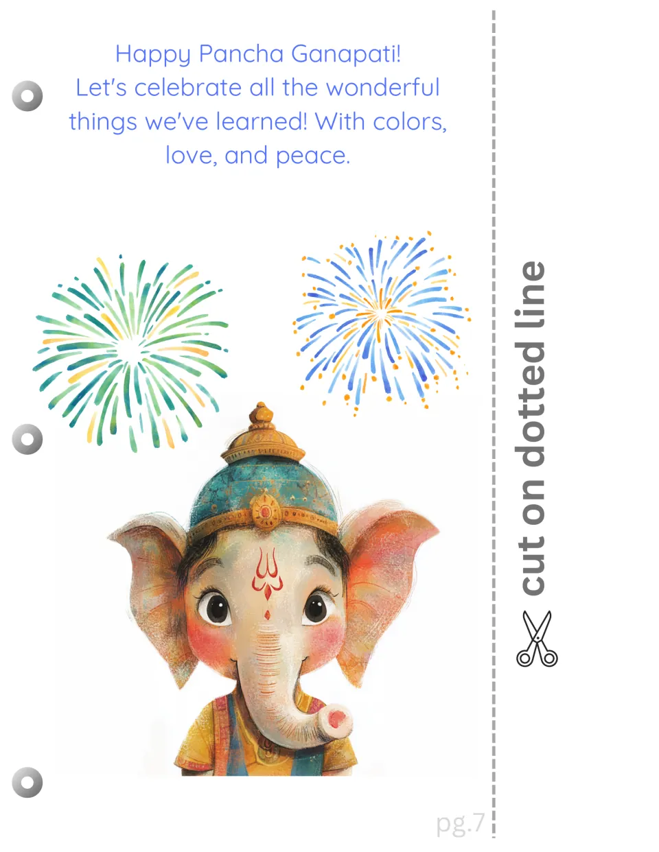 Closing page of the festival book celebrates what learners have learned and ends with 'colors, love, and peace'
