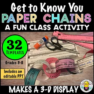Paper Chain Get-to-Know-You Activity | Perfect Back to School Game | Editable – cover