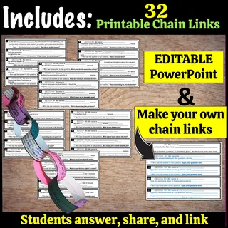 Paper Chain Get-to-Know-You Activity | Perfect Back to School Game | Editable – preview 1