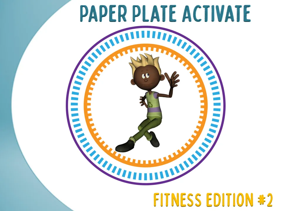 Cover of Paper Plate Activate - Fitness Edition #2, a PE resource using illustrated exercise plates