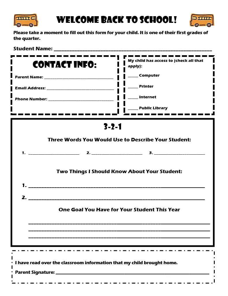 Parent Inventory 3-2-1 Worksheet – cover