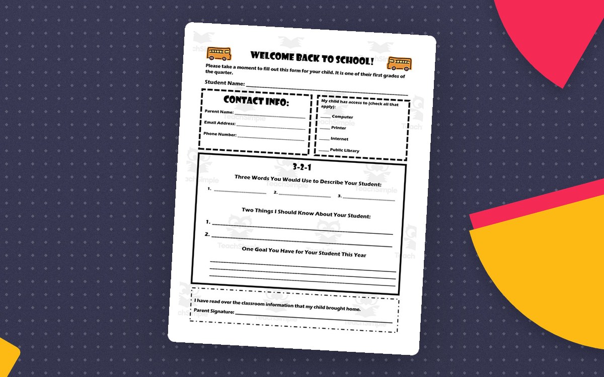 Parent Inventory 3-2-1 Worksheet preview
