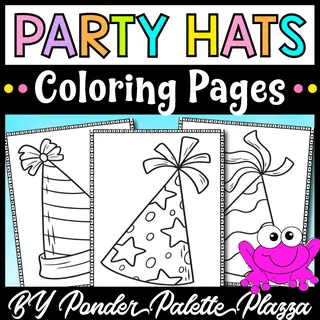 Party Hats Coloring Pages – Celebration Activity – cover