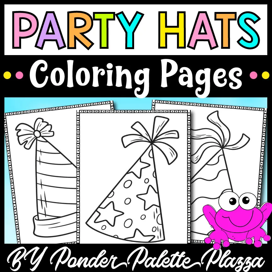 Party Hats Coloring Pages – Celebration Activity – cover
