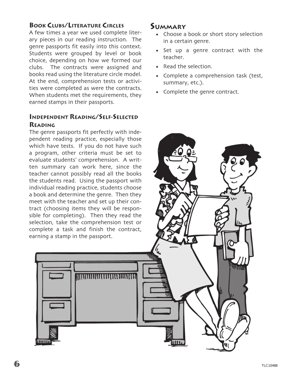 Using passports with book clubs and independent reading, plus a summary: choose a book, set a contract, read, complete