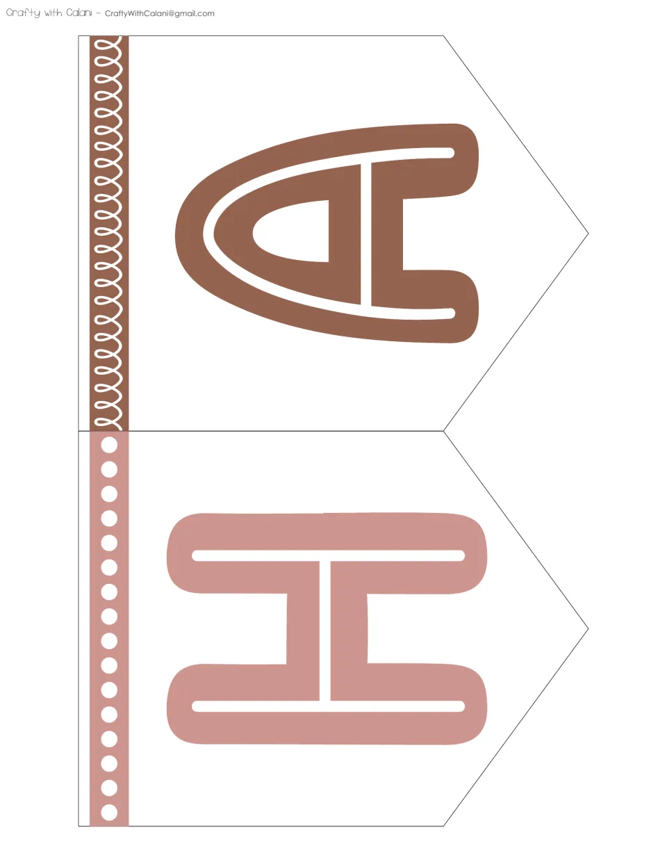 Birthday banner cutouts A and H, two letter pieces to cut out for the kit's “HAPPY BIRTHDAY” display title