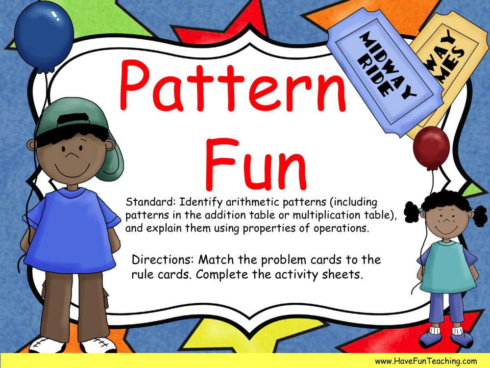 Pattern Fun Arithmetic Activity by Teach Simple
