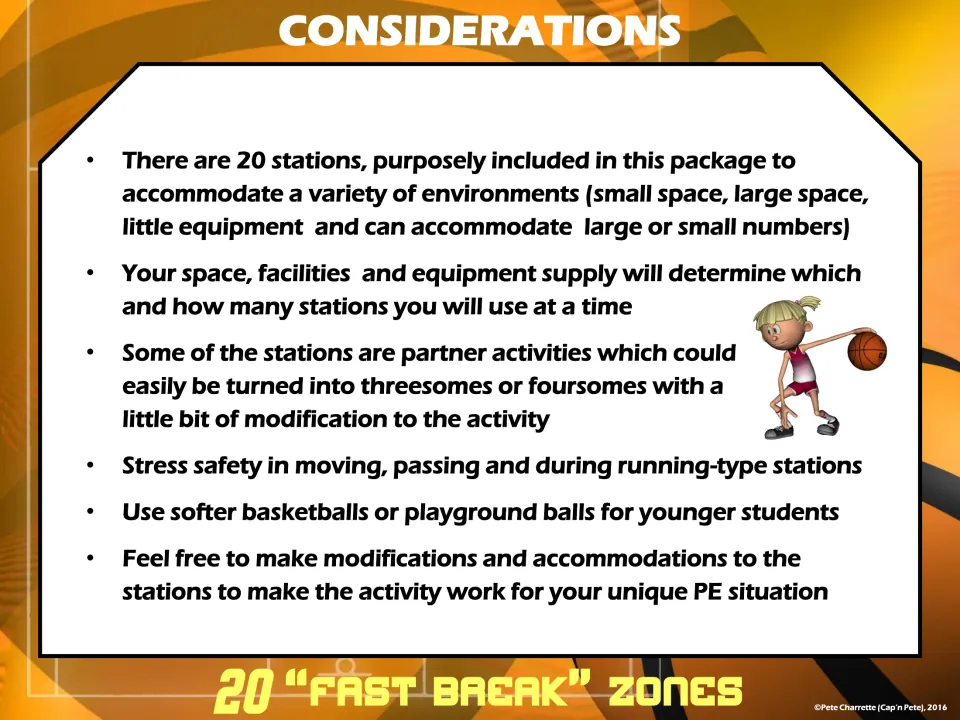 Considerations for the stations: space and equipment limits, partner options, safety tips and using softer balls