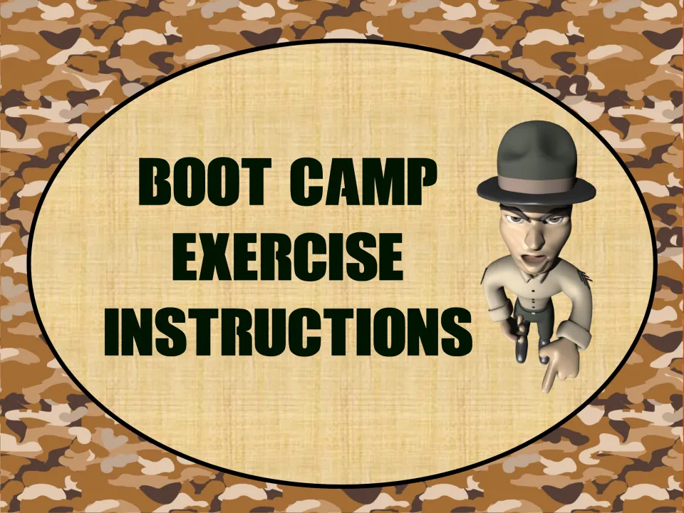 Exercise instructions section divider introduces the directions for movements on the 20 circuit cards