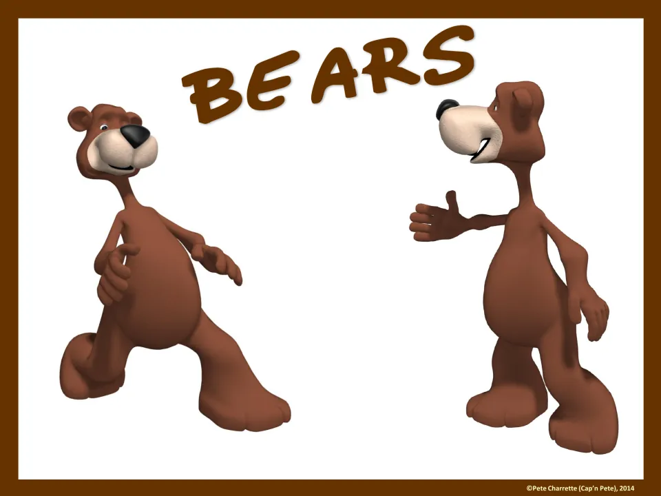 Full-page Bears group sign featuring two cartoon bears for identifying a PE or classroom group